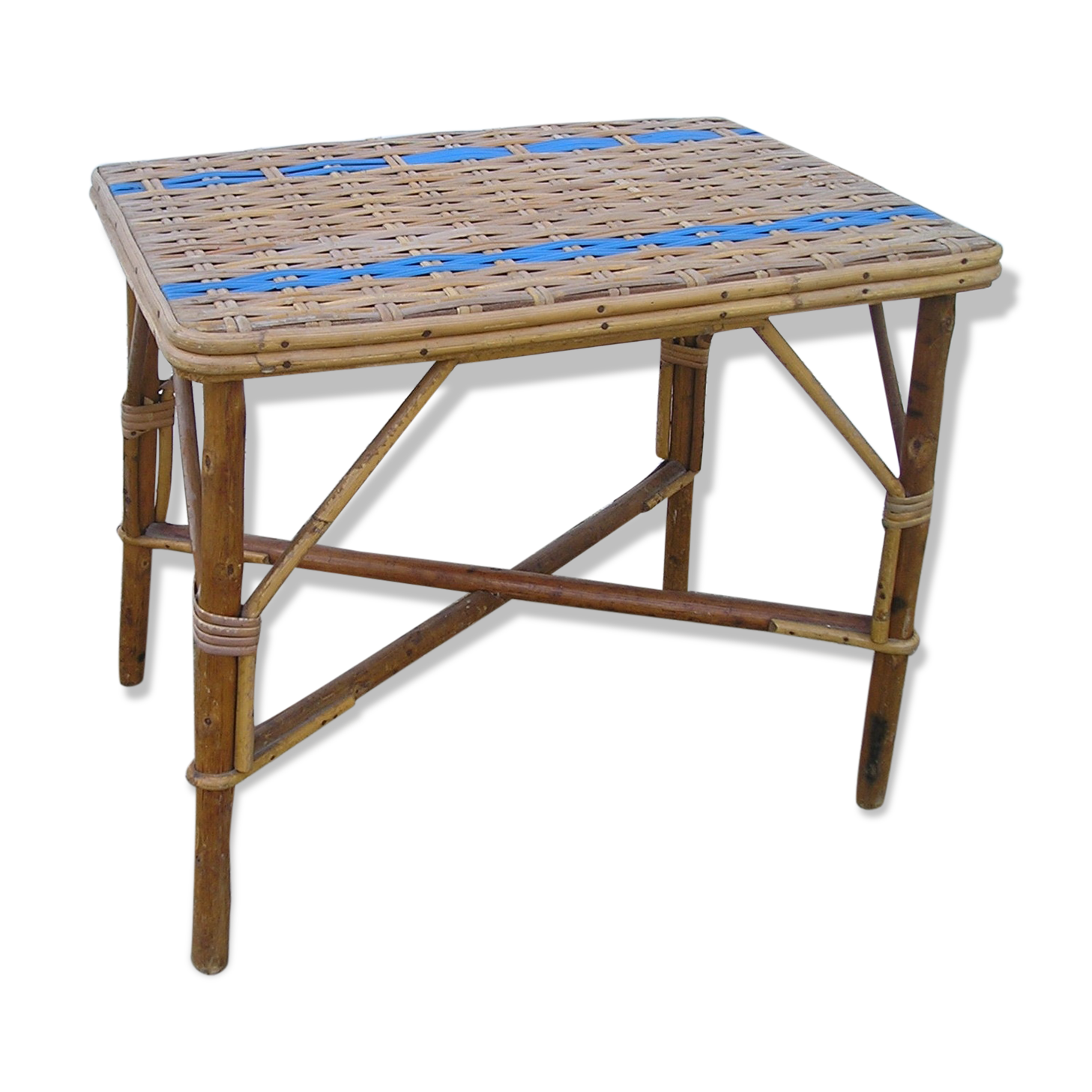 Rattan wicker sofa tip table