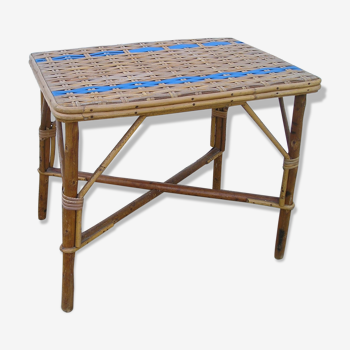 Rattan wicker sofa tip table