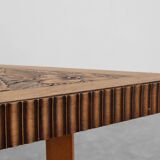 Art Nouveau Carved Wood triangular Side Table, France ca. 1915