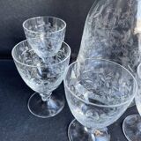 Port wine service – Blown, engraved and cut crystal – Art Deco