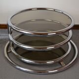 Vintage coffee table with 70s swivel trays