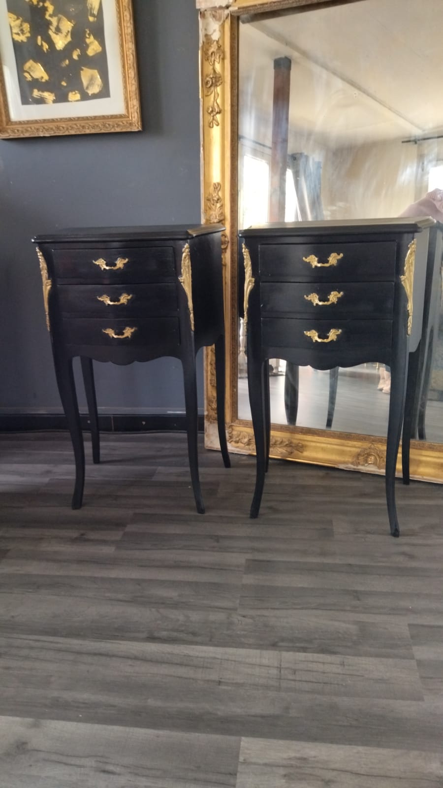 Pair of bedside louis XV style