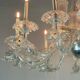 Venetian chandelier in transparent murano glass, 12 arms of light