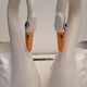 Vintage pair of ceramic pots shaped as swans