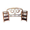 Double rattan headboard with pair of bedside