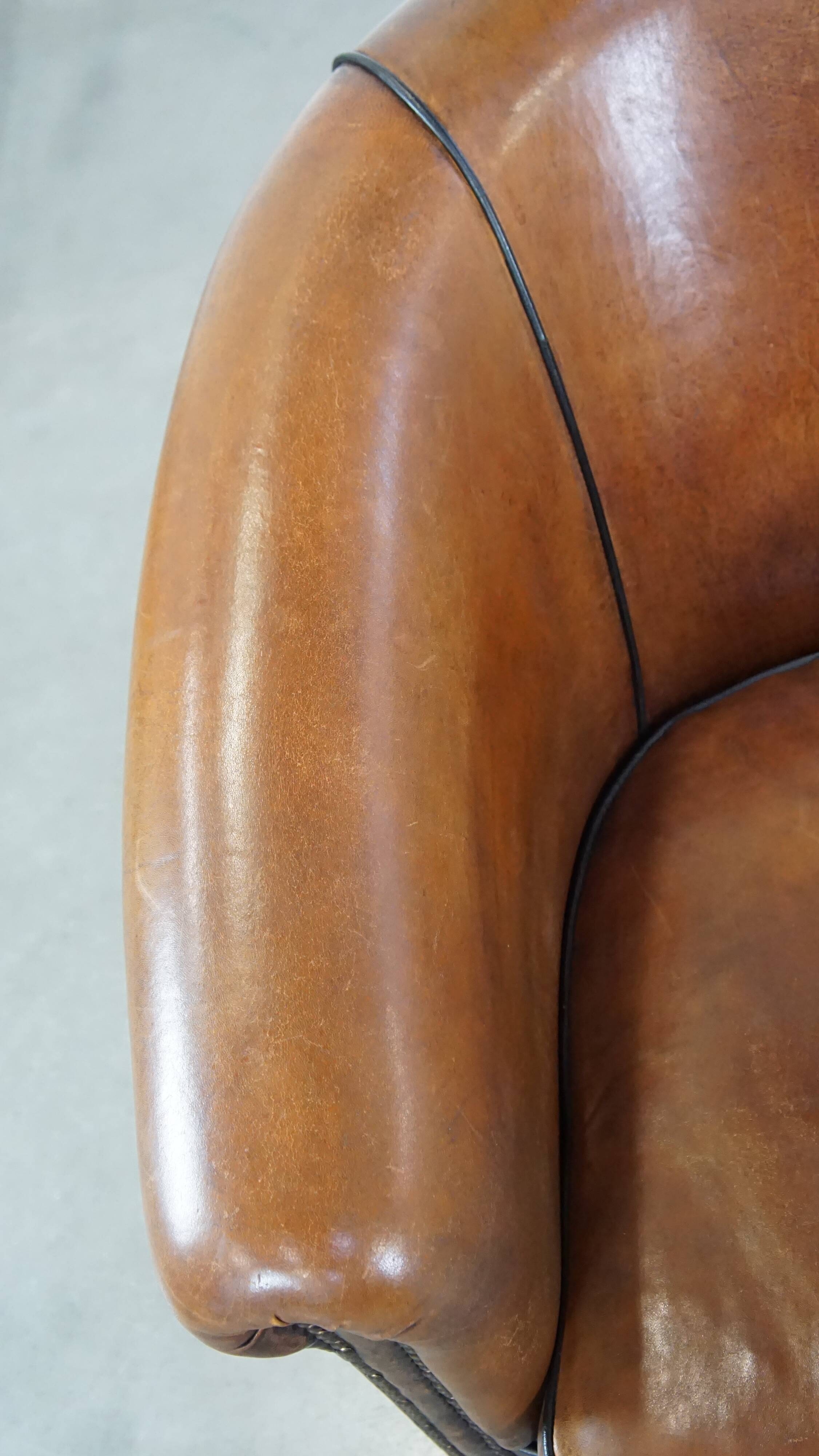 Sheep leather club armchair