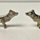 6 Vintage Silver Metal Knife Rests - Elegant Fox Design