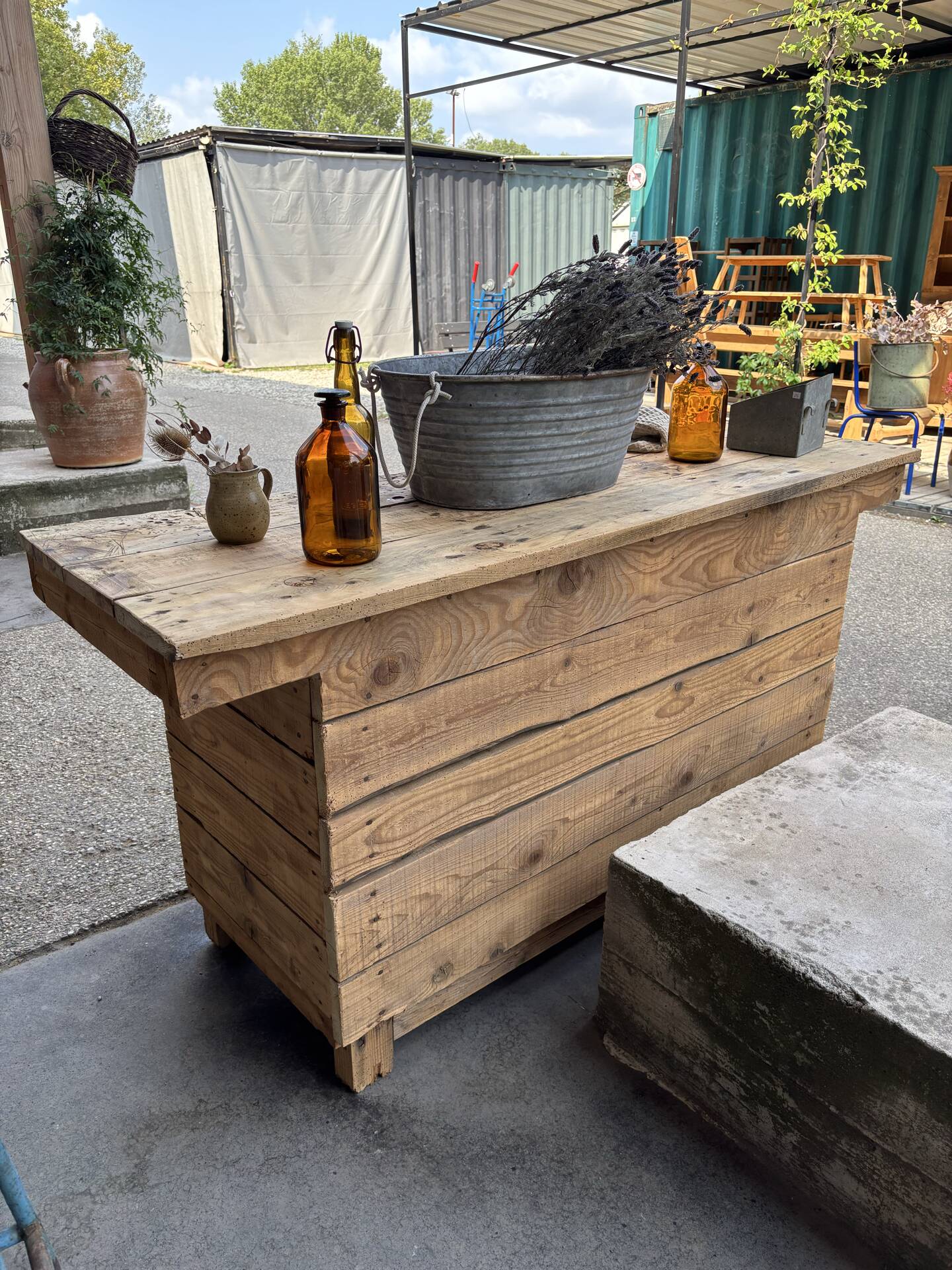 Établi comptoir en sapin