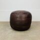 Pouf en patchwork de cuir dans le goût de De Sede, années 70