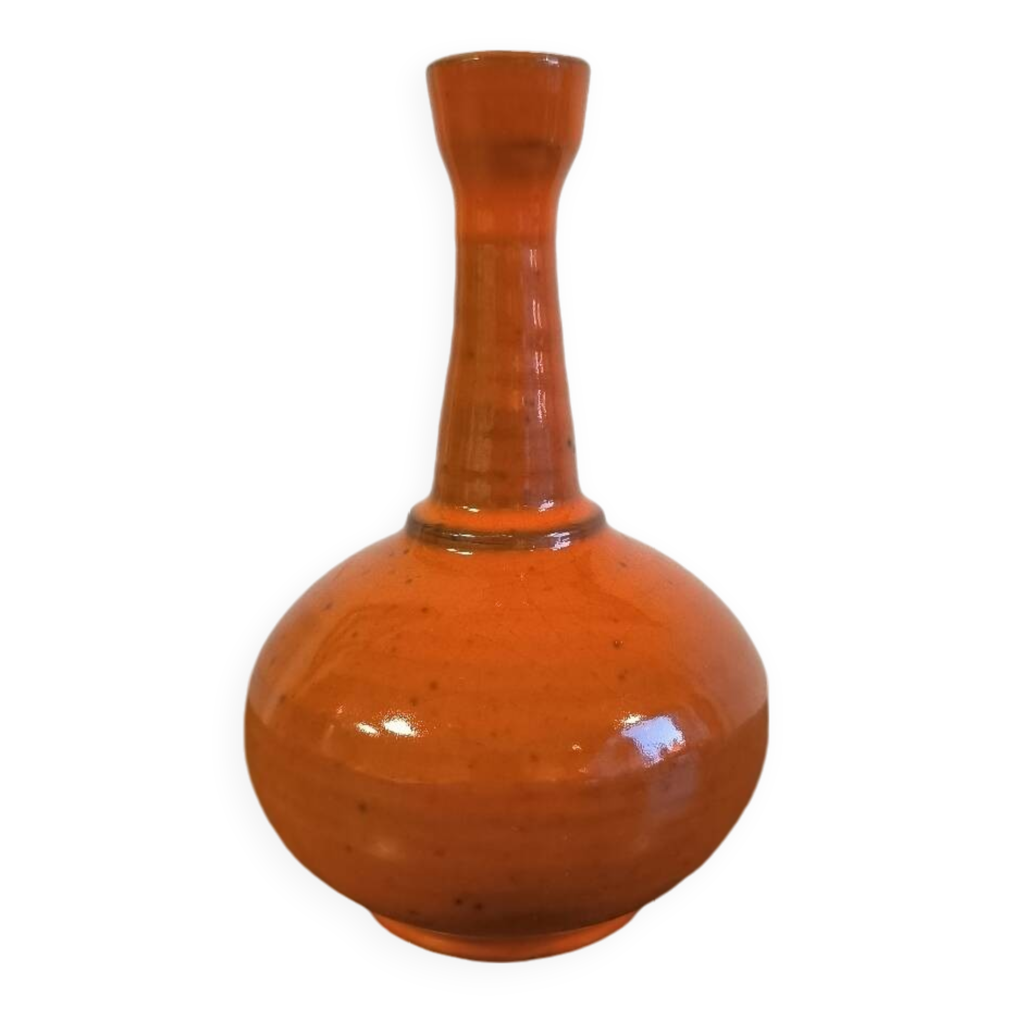 Orange ceramic soliflore