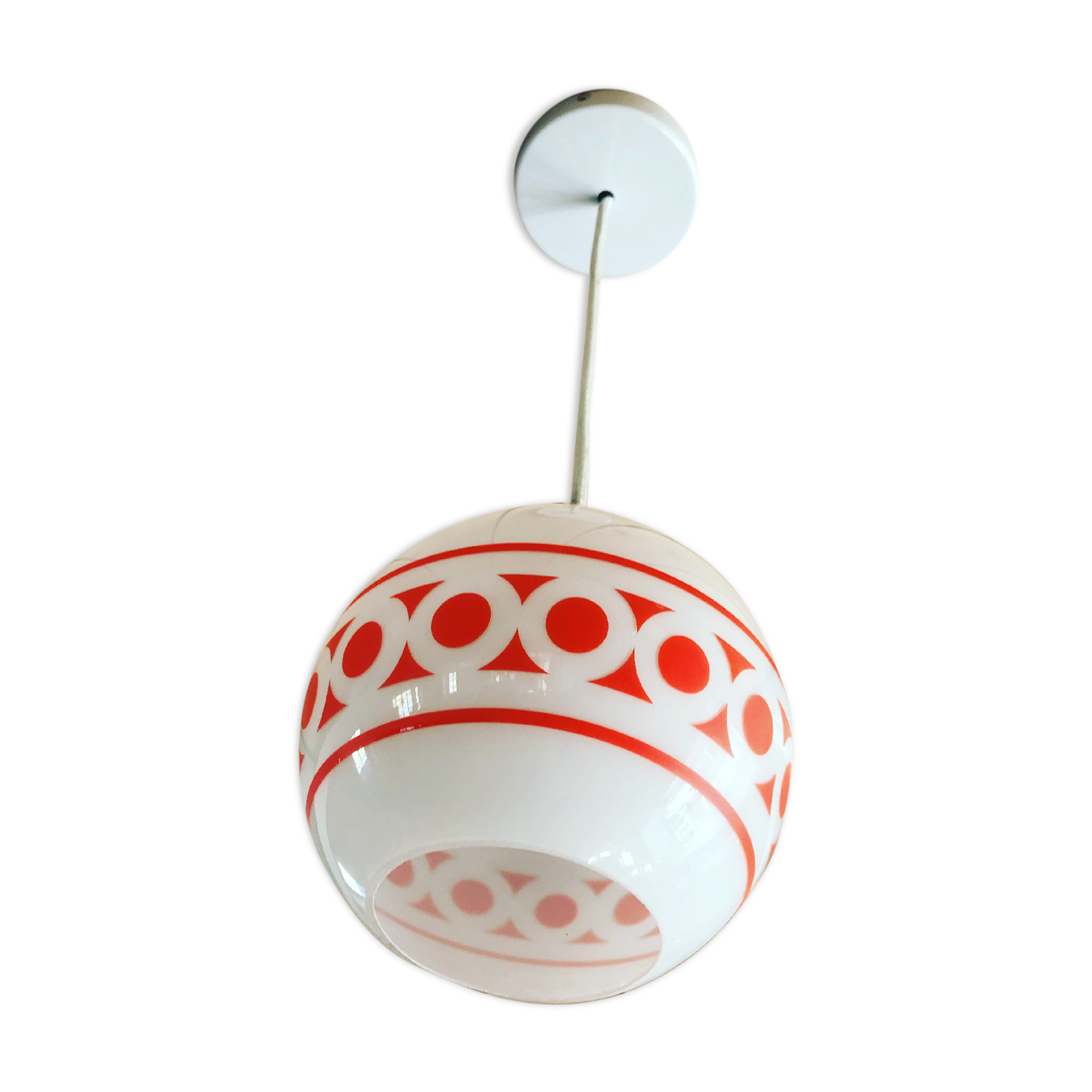Suspension en verre coloré des années 70
