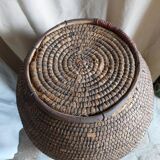 Woven straw basket