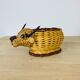 Panier osier taureau artisanal