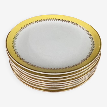 8 assiettes jaune Biarritz