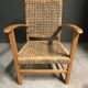 1950's French sea grass rope armchair