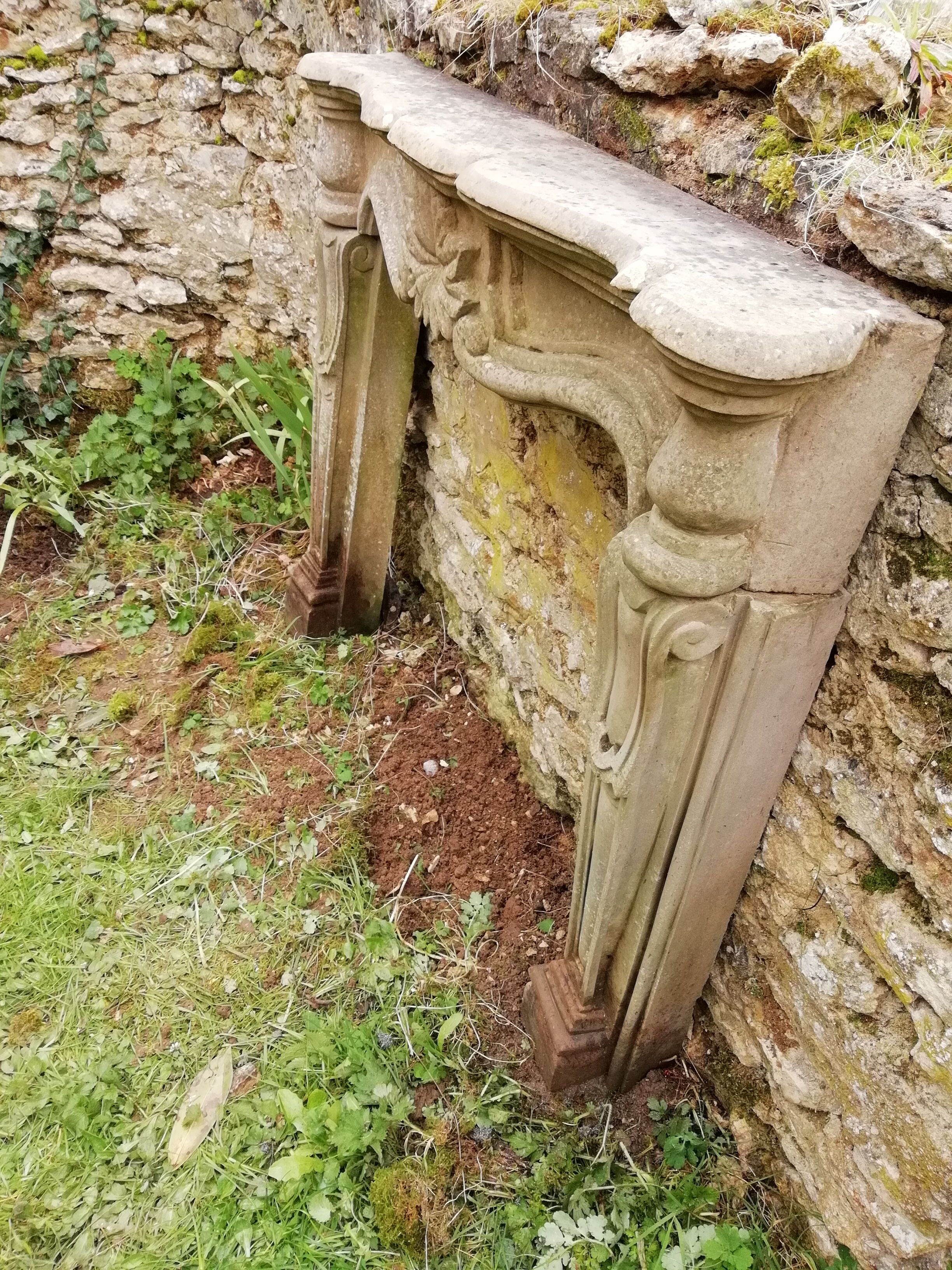 Stone fireplace