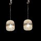 Vintage italian glass light pendant lamps, set of 2