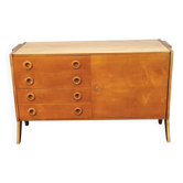 1960s Czechoslovak Maple Sideboard with Drawers and Cabinet