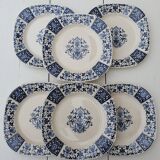6 assiettes anciennes en faïence terre de fer Gien