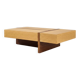 Table basse en bois à compartiments intégrés - Design contemporain