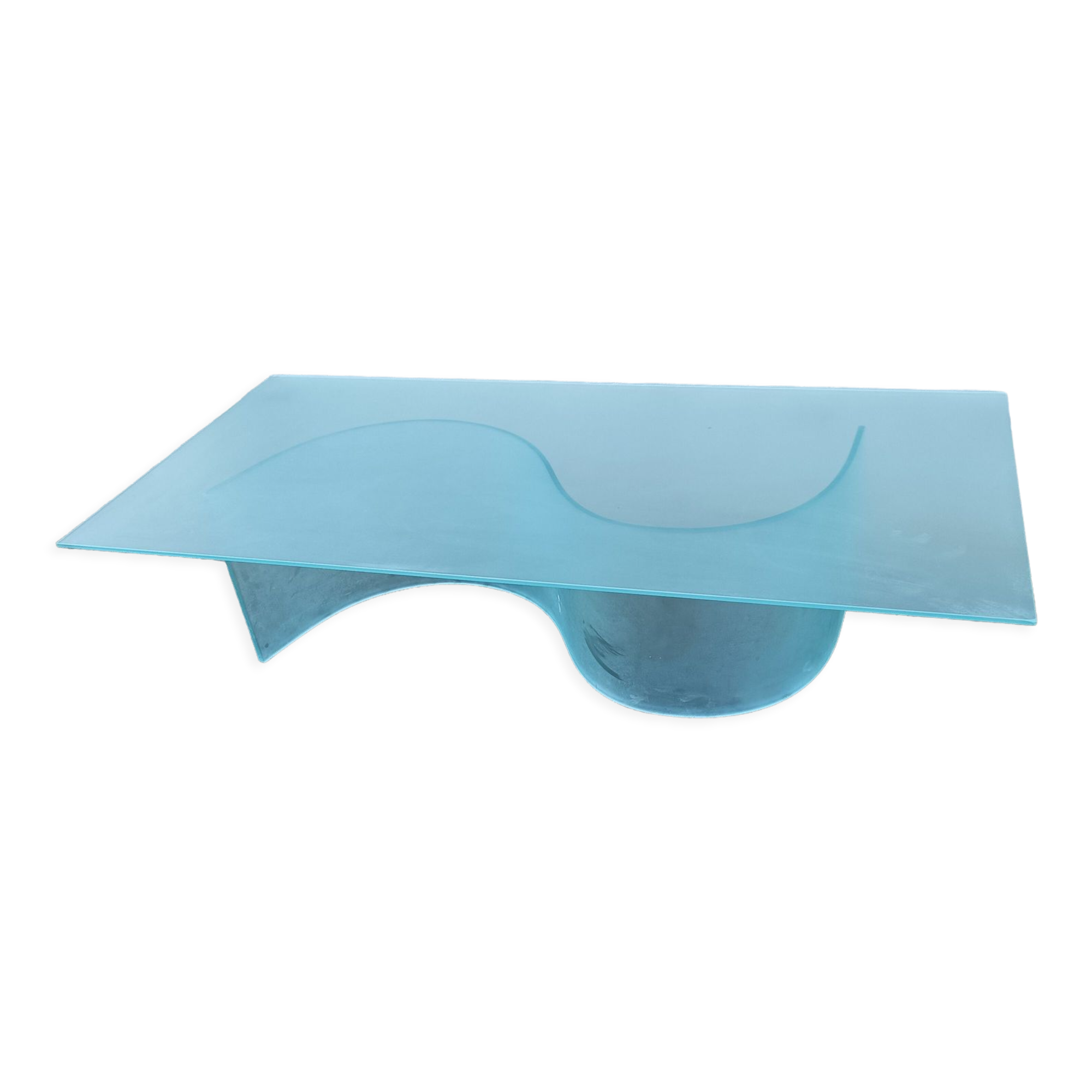 Vintage opaque glass coffee table