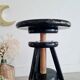 Antique black piano stool in adjustable wood