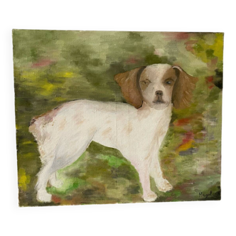 Peinture de chien signé Heigel