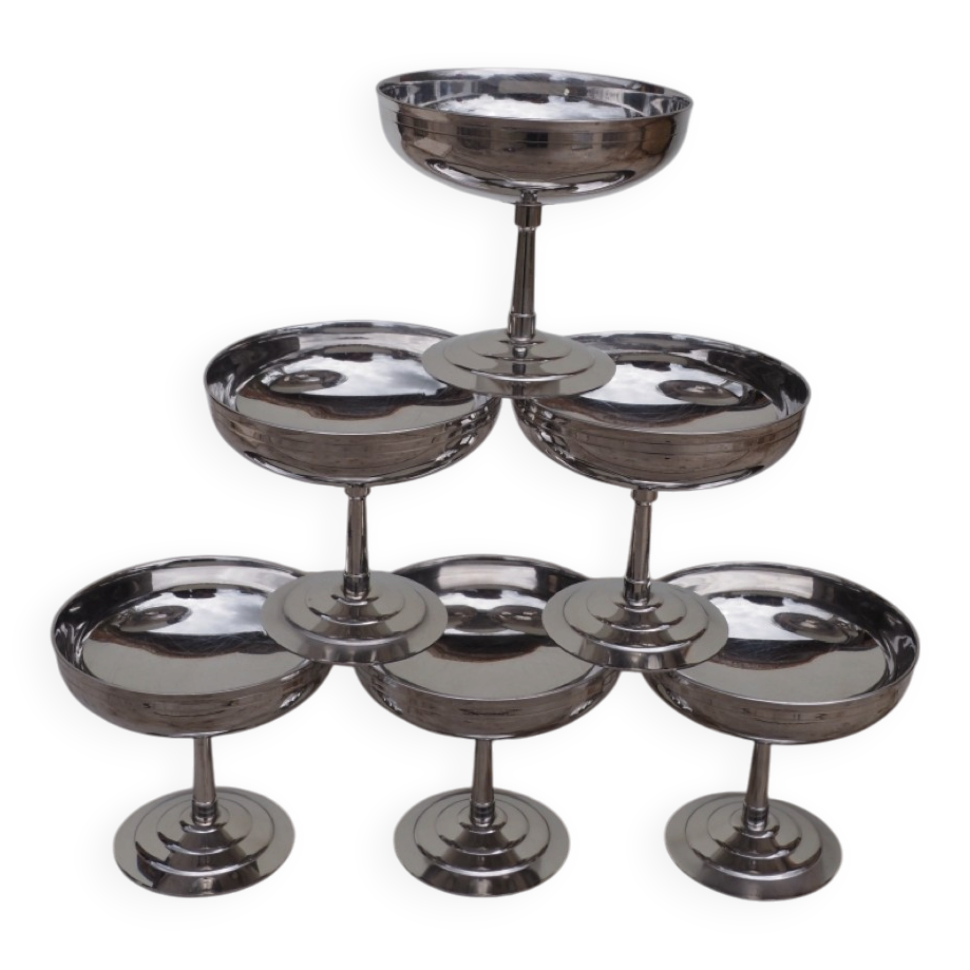 6 Coupes à glace en inox Letang Remy