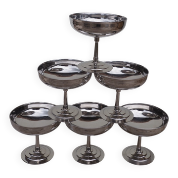 6 stainless steel ice cream cups Letang Remy