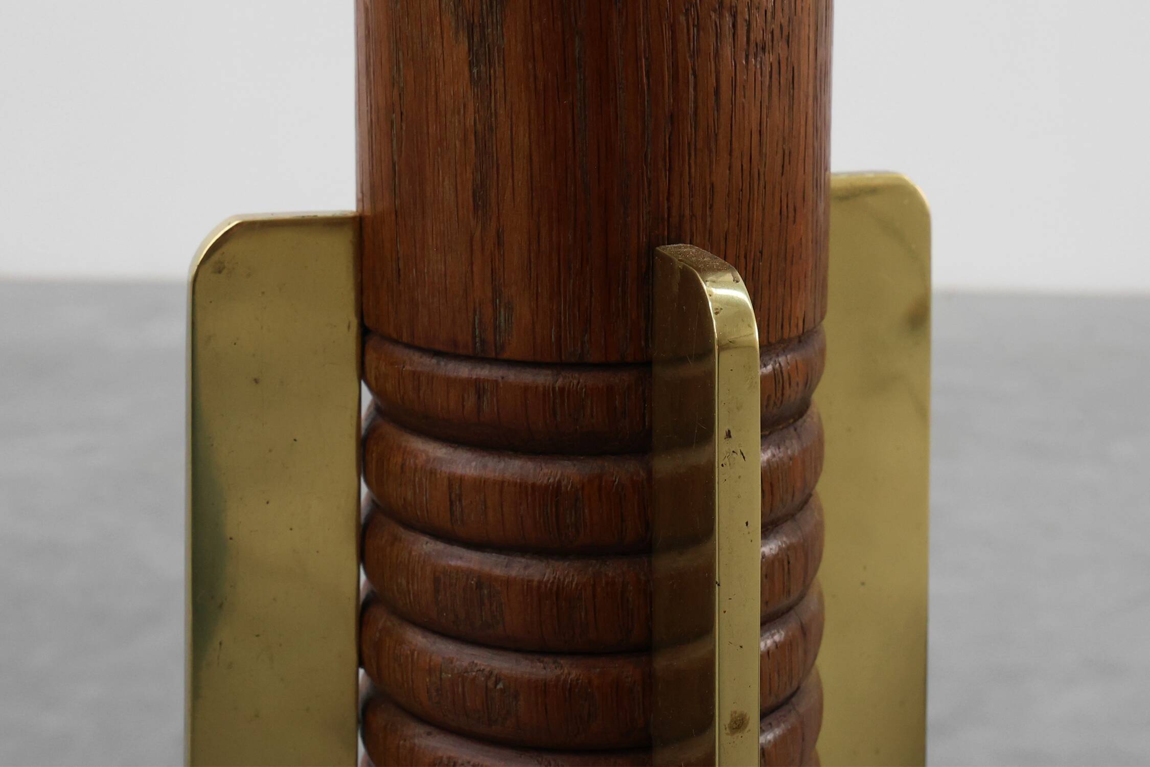 Art Deco Floor Lamp in oak and alabaster, France, ca. 1925