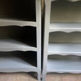 Bibus beech bookcase renovated in gray