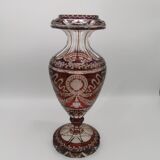 Vase à bulbe cristal rouge