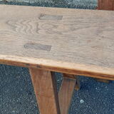 Pair of oak benches 166 cm