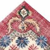 7x11 Rug For Living Room Red Green Bordered Vintage Area Rug, 215x335Cm
