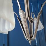 Lustre art déco signé Degué 1930 4 branches