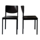 Set of 2 Italian chairs in brown Havana leather, design MATTEO GRASSI