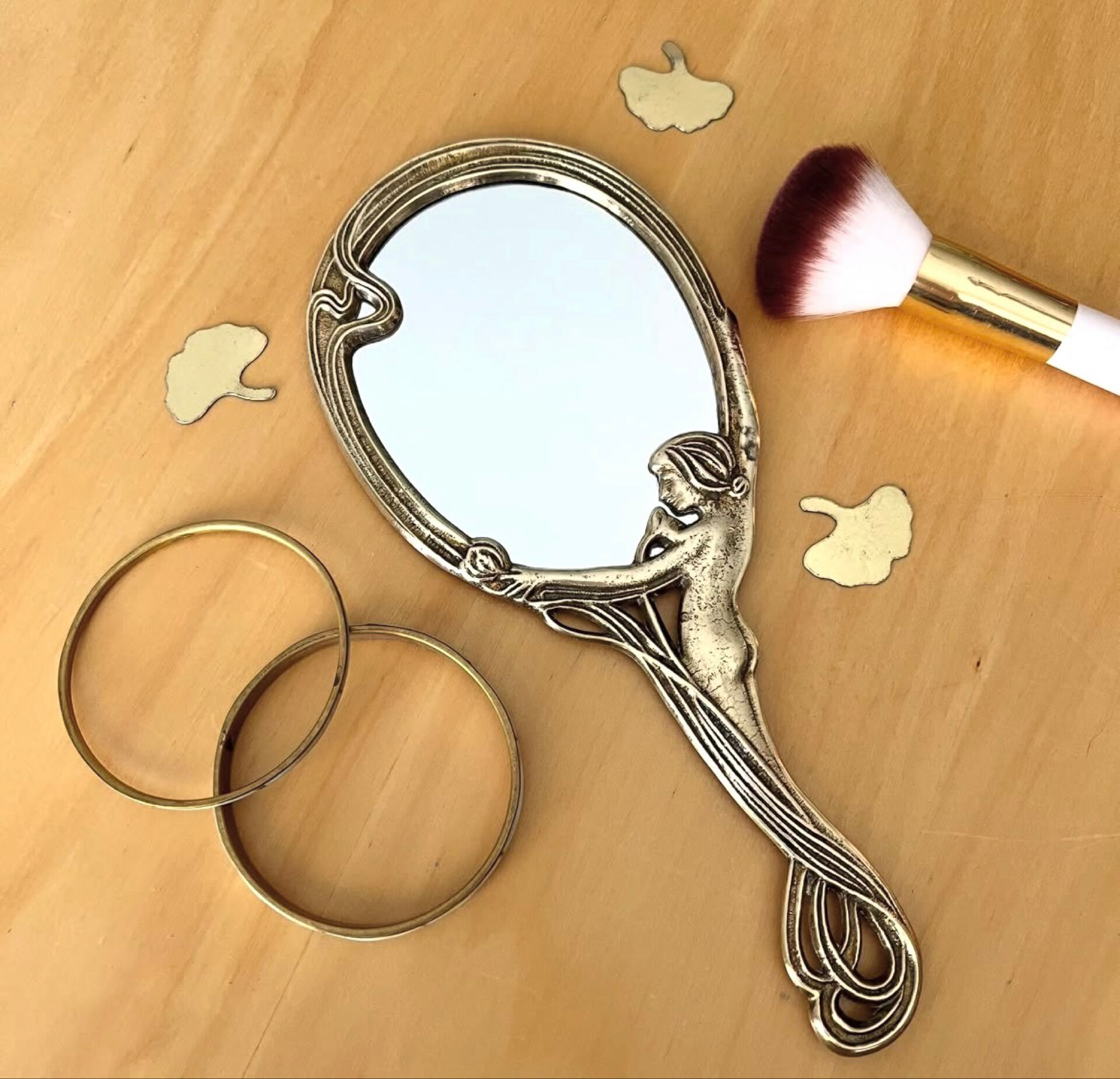 Vintage brass mirror