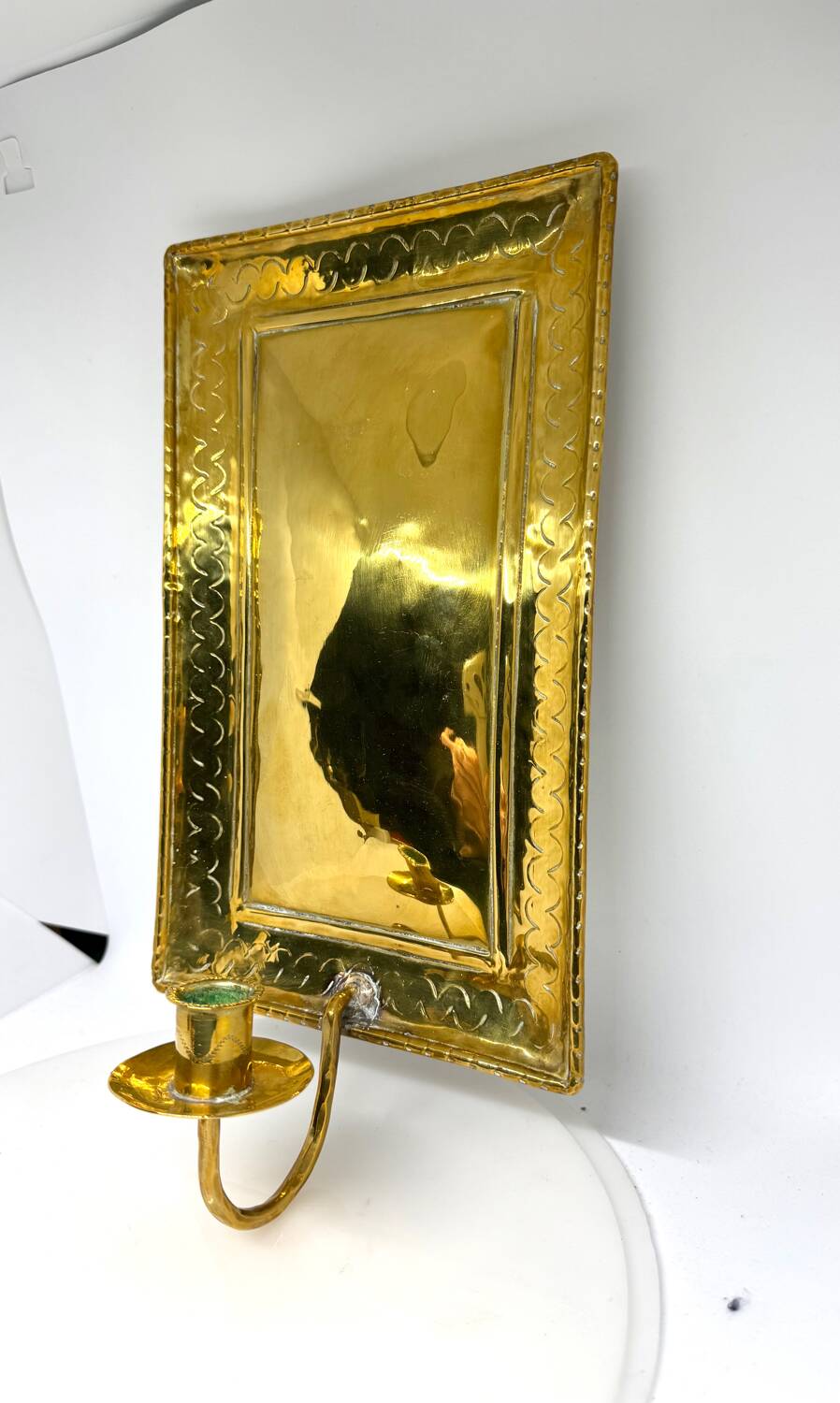 Large ScandiSca Vintage Brass Wall Candle holder  Sconce  height 34 cm