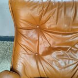 Michel Cadestin leather armchair for Airbone