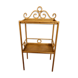 Gold-laquered metal shelf