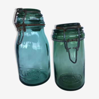 Lot of 2 jars Solidor