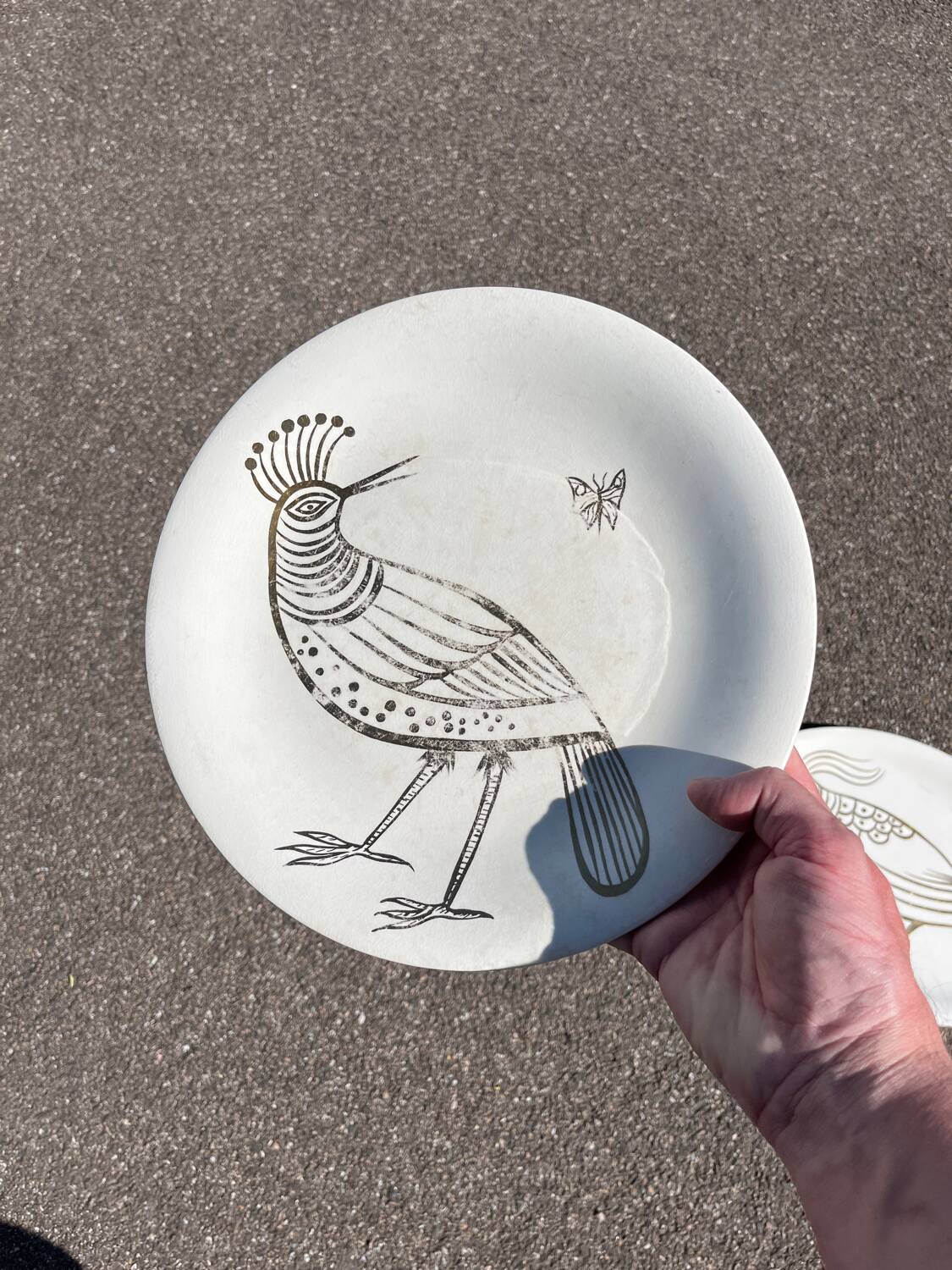 2 large vintage Robert Picault ceramic earthenware dishes