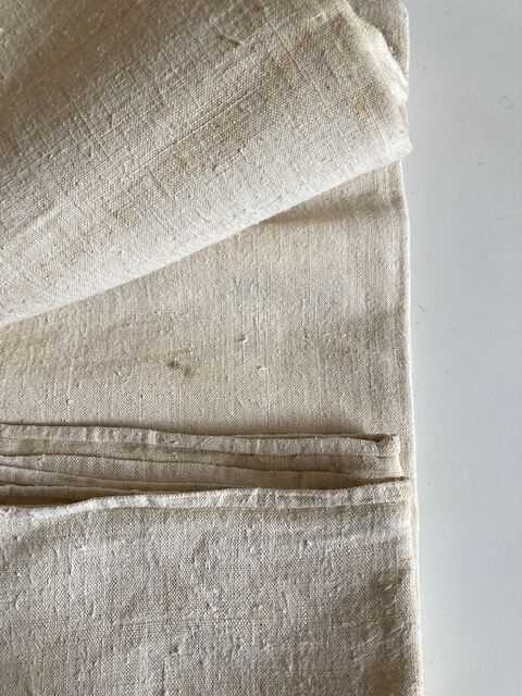 Nappe de ferme 19e en chanvre brut linge de réserve 270cm
