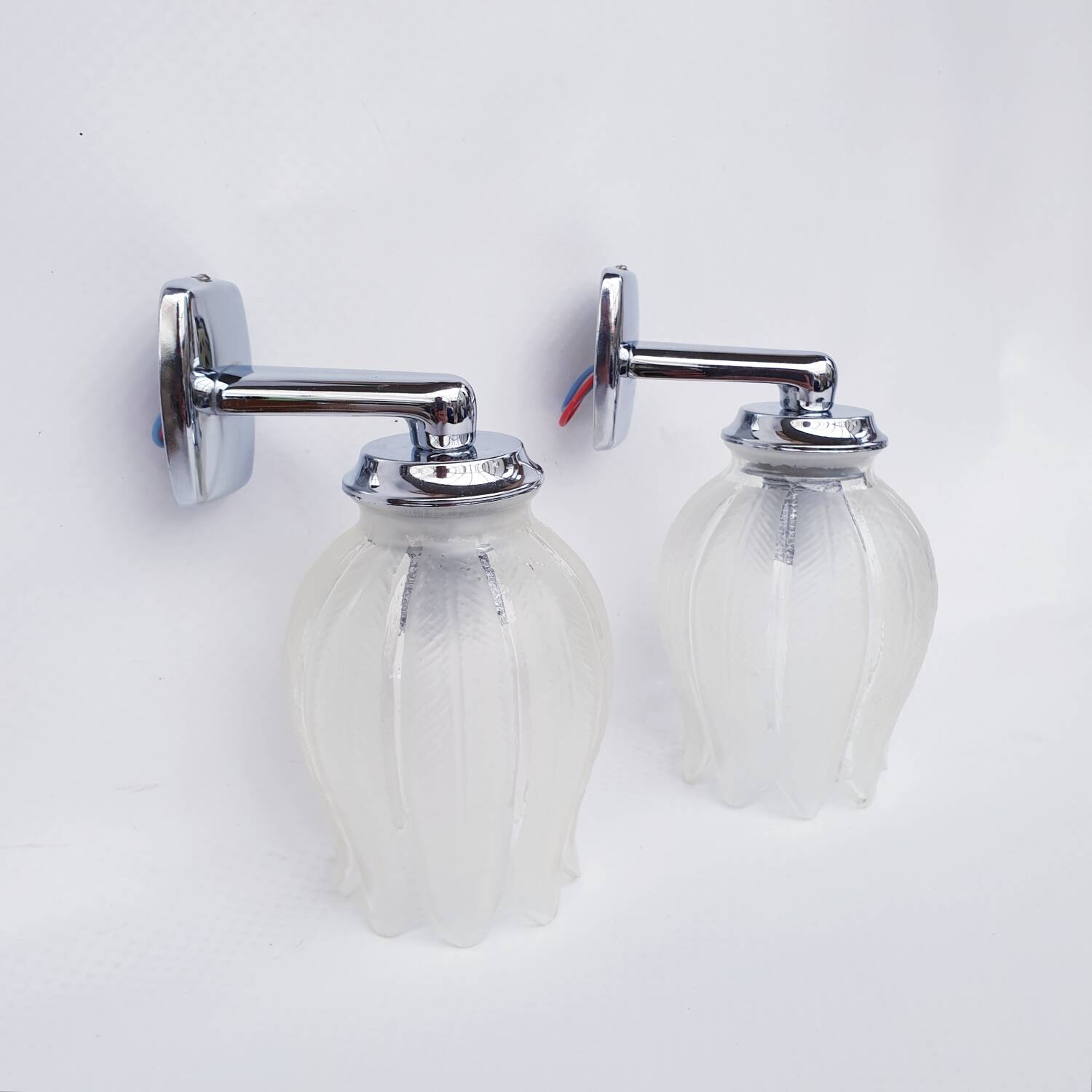 Antique glass wall lights