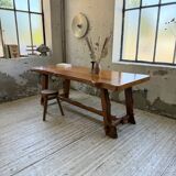 Aranjou farmhouse table in blond elm, 1950s