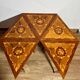 Italian Marquetry Five Piece Triangle Table