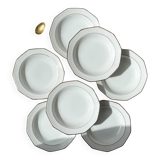 7 Winterling Marktleuthen Bavaria porcelain soup plates in white and gold