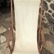 Deckchair with extension chaise longue, in wood and fabric