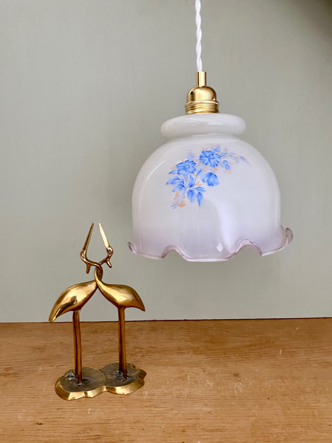 Vintage opaline lampshade pendant