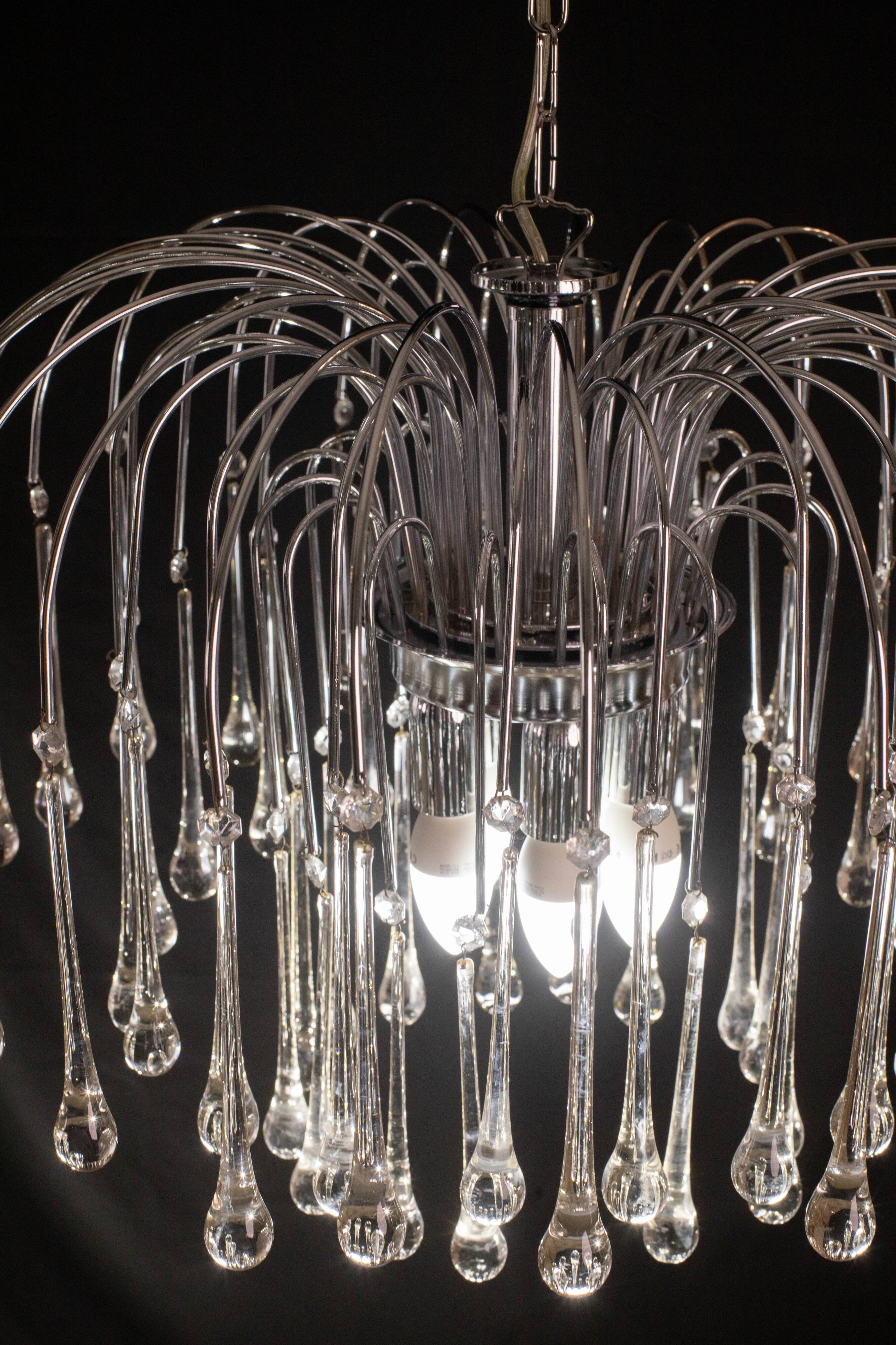 Lady Isabelle Murano Chandelier White Drops, 1980s
